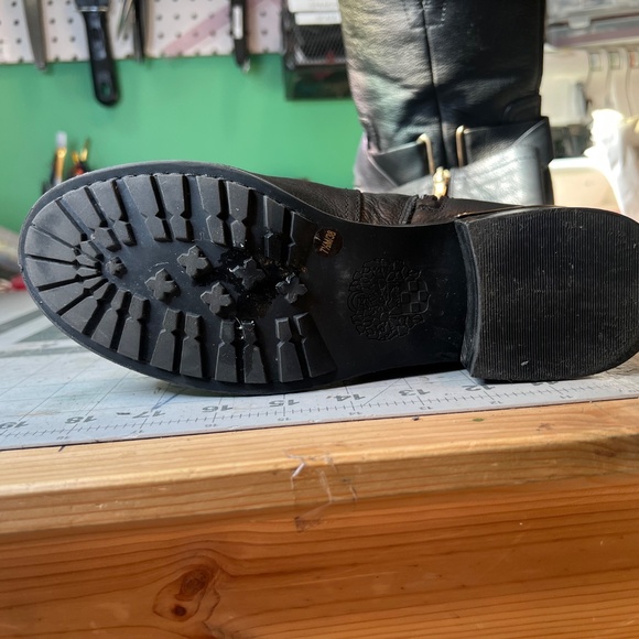 Vince Camuto Black and Gold Moto Boots - Picture 11 of 16